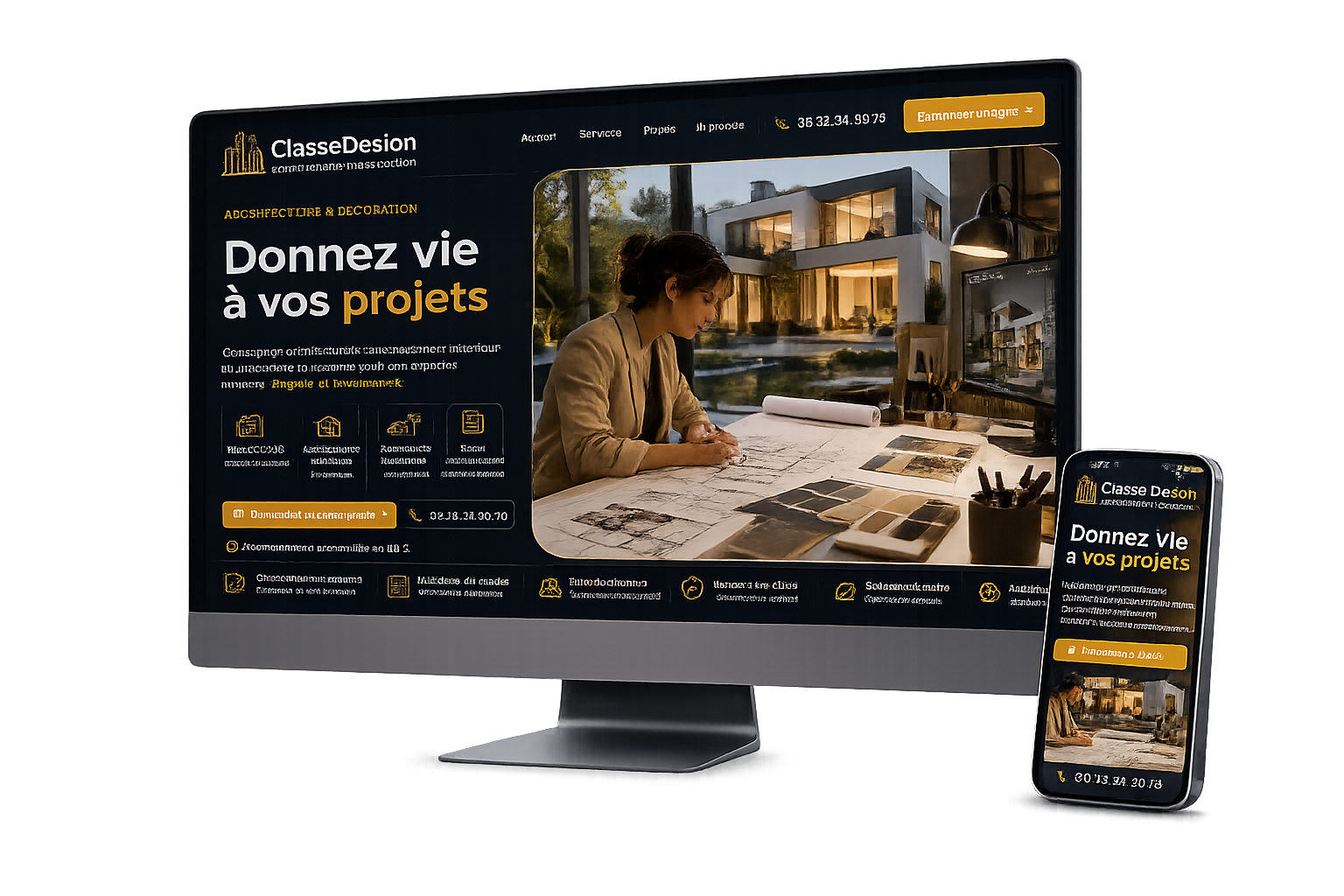 Mockup site internet desktop et mobile réalisé par SitePrime