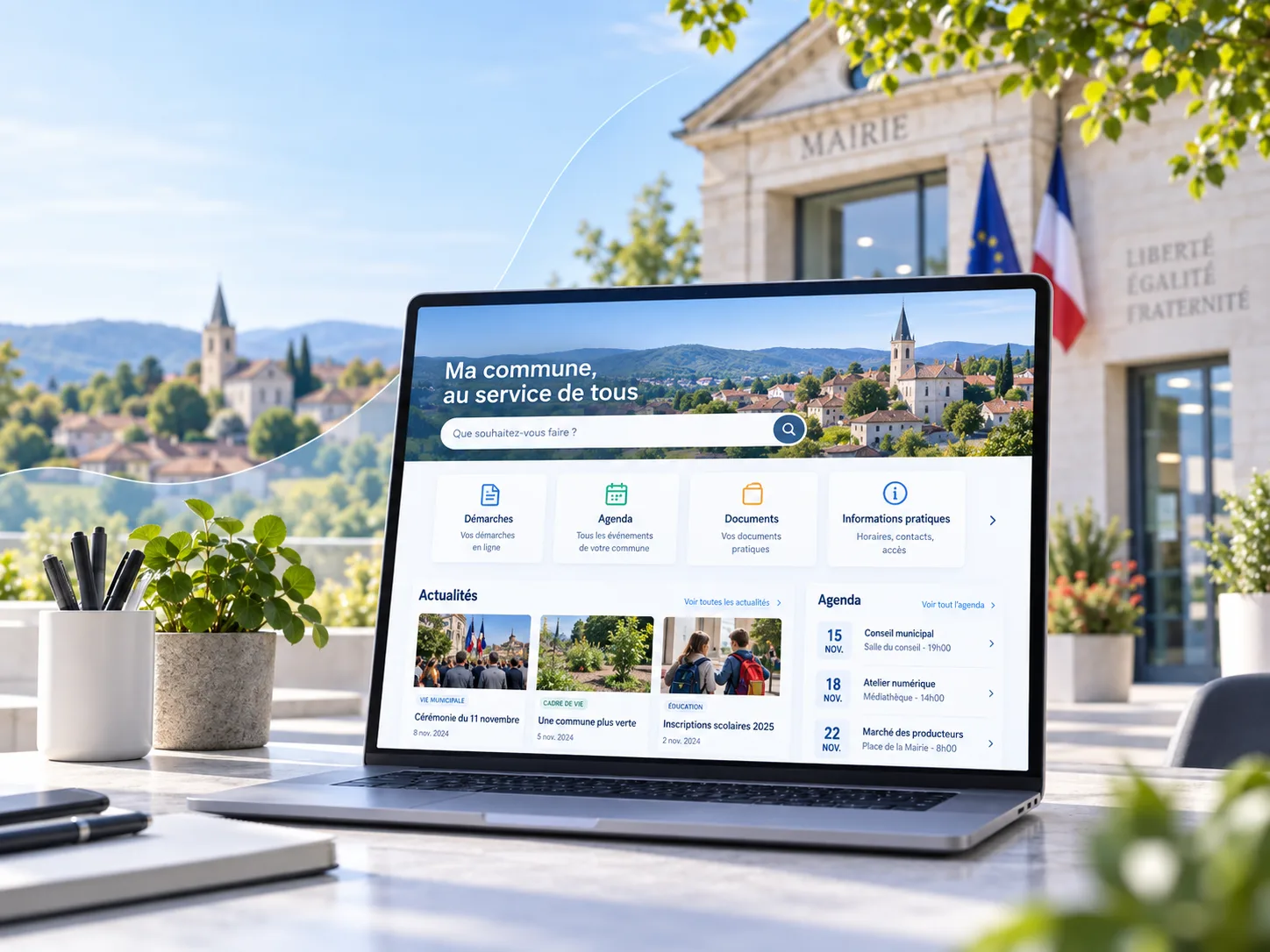 Exemple de portail municipal moderne SitePrime Collectivités