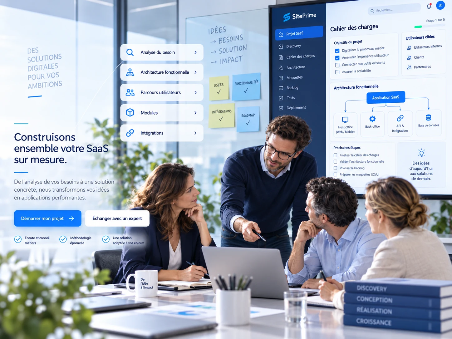 Cadrage d'un projet SaaS sur mesure avec SitePrime