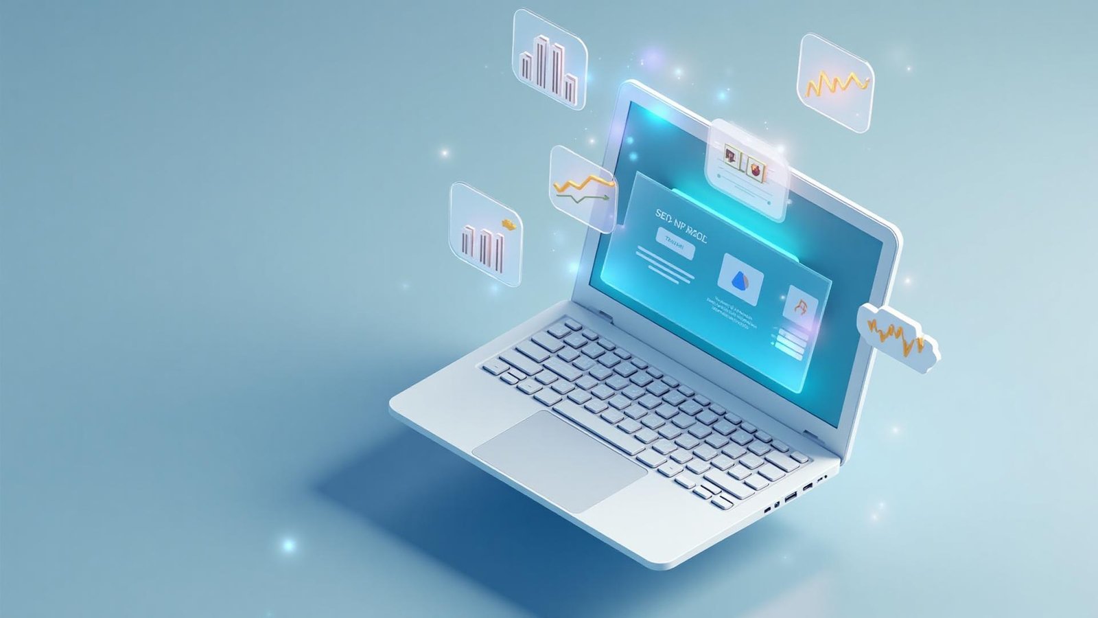 Ordinateur portable illustrant la présence digitale optimisée et performante de SitePrime