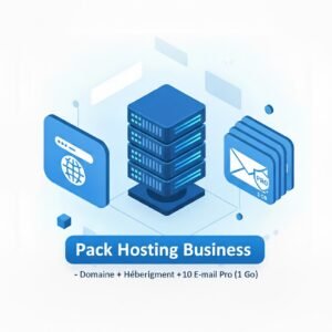 Pack Hosting Business – Domaine + Hébergement + 10 E-mails Pro (1 Go)
